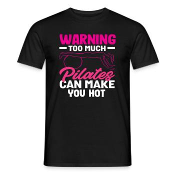 Avertissement sur le Pilates : trop de Pilates vous donne chaud - T-shirt homme - noir - Devant - AI Model Male 178 light (178cm)