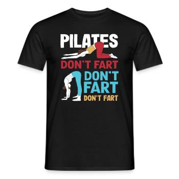Pilates No Farting Humorous Exercise - Men's T-Shirt - black - Front - AI Model Male 178 light (178cm)