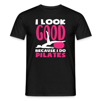 Pilates : je suis belle parce que je fais du Pilates - T-shirt homme - noir - Devant - AI Model Male 178 light (178cm)