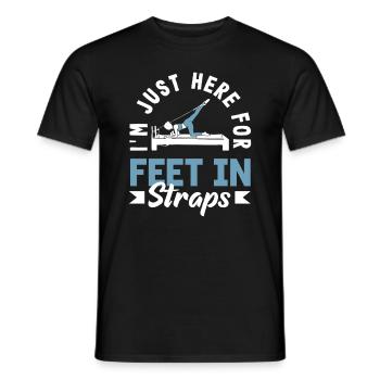 Pilates: Just Here For Feet In Straps - Männer T-Shirt - Schwarz - Vorne - AI Model Male 178 light (178cm)