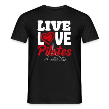 Pilates Live Love Pilates Passion - Men's T-Shirt - black - Front - AI Model Male 178 light (178cm)