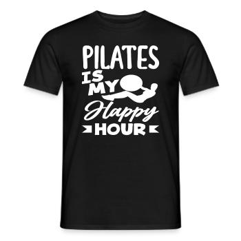 Le Pilates est mon happy hour - T-shirt homme - noir - Devant - AI Model Male 178 light (178cm)