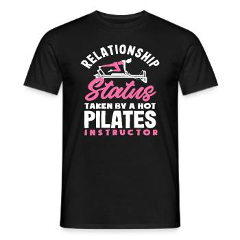 Pilates Relationship Status Hot Instructor - Men's T-Shirt - black - Front - AI Model Male 178 light (178cm)