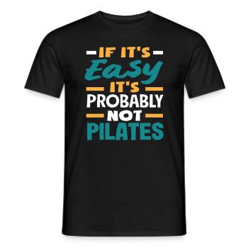 Pilates - si c’est facile, c’est - T-shirt homme - noir - Devant - AI Model Male 178 light (178cm)