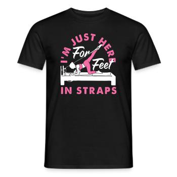 Pilates Je suis juste là pour les pieds dans les sangles - T-shirt homme - noir - Devant - AI Model Male 178 light (178cm)