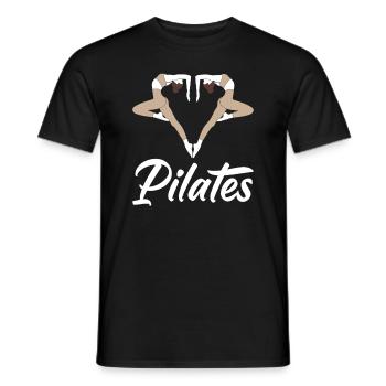 Pilates heart motif for fitness fans - Men's T-Shirt - black - Front - AI Model Male 178 light (178cm)