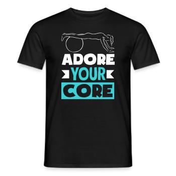 Pilates Adore Your Core Motivation - Men's T-Shirt - black - Front - AI Model Male 178 light (178cm)
