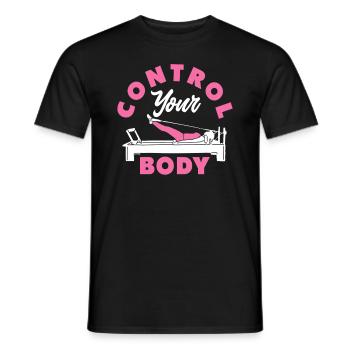 Pilates Control Your Body Motivation - Men's T-Shirt - black - Front - AI Model Male 178 light (178cm)
