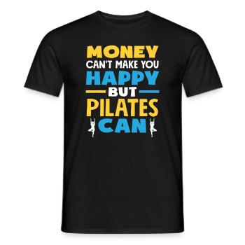 Le Pilates rend heureux, pas l’argent - T-shirt homme - noir - Devant - AI Model Male 178 light (178cm)