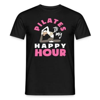 Pilates is my happy hour - Men's T-Shirt - black - Front - AI Model Male 178 light (178cm)