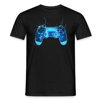 La manette de jeu clignote Cool Gamer Gift - T-shirt homme - noir - Devant - AI Model Male 178 light (178cm)