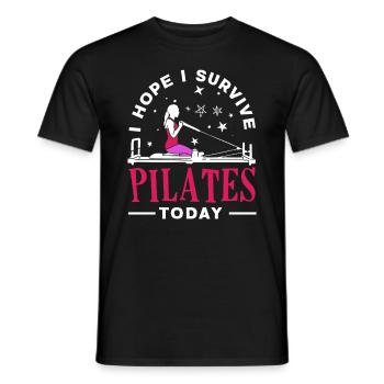 Pilates Je survis au Pilates aujourd’hui - T-shirt homme - noir - Devant - AI Model Male 178 light (178cm)