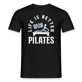 Pilates Your life is better with Pilates - Men's T-Shirt - black - Front - AI Model Male 178 light (178cm)