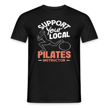 Pilates Soutenez votre instructeur local - T-shirt homme - noir - Devant - AI Model Male 178 light (178cm)