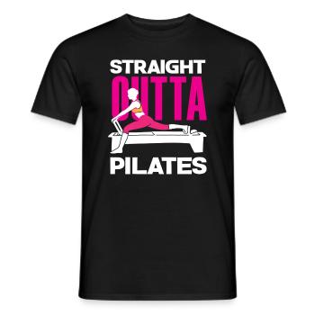 Pilates Straight Outta Pilates - T-shirt homme - noir - Devant - AI Model Male 178 light (178cm)
