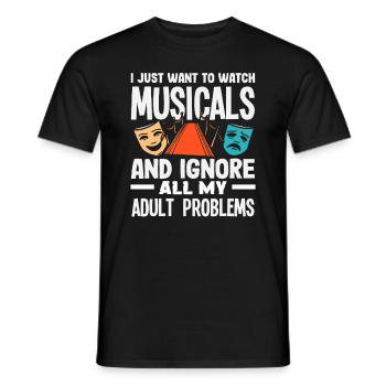 Musical Liebhaber Ich Will Musicals Sehen - Männer T-Shirt - Schwarz - Vorne - AI Model Male 178 light (178cm)