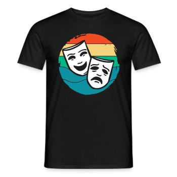 Musical, Lover, Theater, Masks, Art - Men's T-Shirt - black - Front - AI Model Male 178 light (178cm)