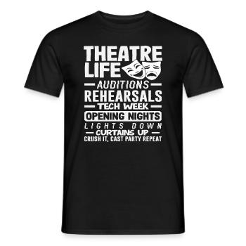 Musical Lover Theater Life Curtain Up - Men's T-Shirt - black - Front - AI Model Male 178 light (178cm)
