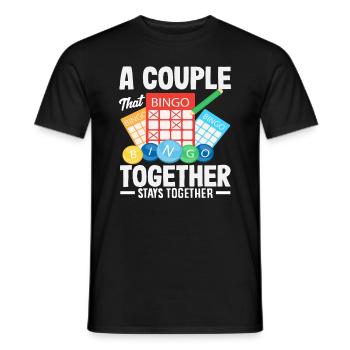 Bingo A Couple Playing Bingo Together - Men's T-Shirt - black - Front - AI Model Male 178 light (178cm)