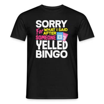 Joueur de bingo désolé pour ce que je cherchais - T-shirt homme - noir - Devant - AI Model Male 178 light (178cm)