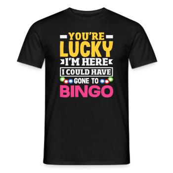 Bingo Player Vous avez de la chance que je sois là - T-shirt homme - noir - Devant - AI Model Male 178 light (178cm)