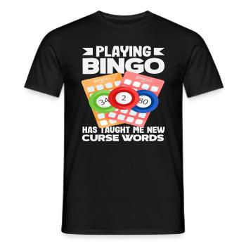Joueur de bingo Dicton amusant sur les jurons - T-shirt homme - noir - Devant - AI Model Male 178 light (178cm)