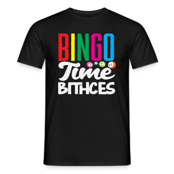 L’heure du bingo pour les joueurs de bingo - T-shirt homme - noir - Devant - AI Model Male 178 light (178cm)