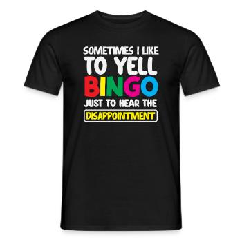 Joueur de bingo Parfois, j’appelle bingo - T-shirt homme - noir - Devant - AI Model Male 178 light (178cm)