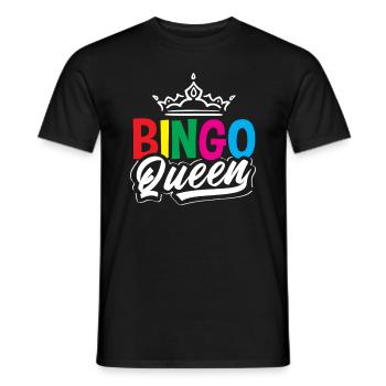 Couronne de reine de bingo pour les joueurs de bingo - T-shirt homme - noir - Devant - AI Model Male 178 light (178cm)