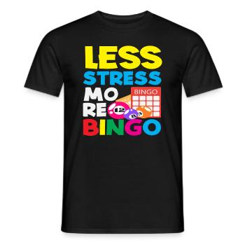 Moins de stress, plus de joueurs de bingo - T-shirt homme - noir - Devant - AI Model Male 178 light (178cm)