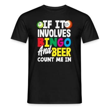 Bingo Player Bière et Bingo Fun - T-shirt homme - noir - Devant - AI Model Male 178 light (178cm)