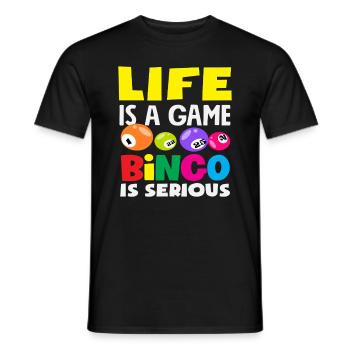 La vie du joueur de bingo est un jeu - T-shirt homme - noir - Devant - AI Model Male 178 light (178cm)