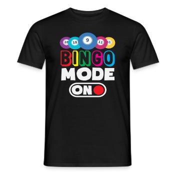 Mode bingo activé pour les joueurs de bingo - T-shirt homme - noir - Devant - AI Model Male 178 light (178cm)