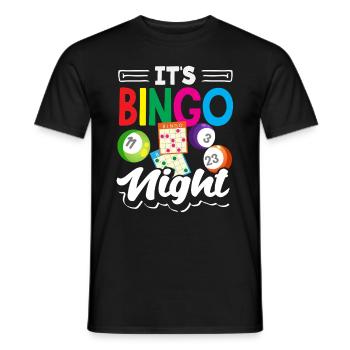 Les joueurs de bingo maintenant c’est la soirée bingo - T-shirt homme - noir - Devant - AI Model Male 178 light (178cm)