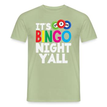 Bingo Player It's Bingo Night Y'all - Men's T-Shirt - sage - Front - AI Model Male 178 light (178cm)