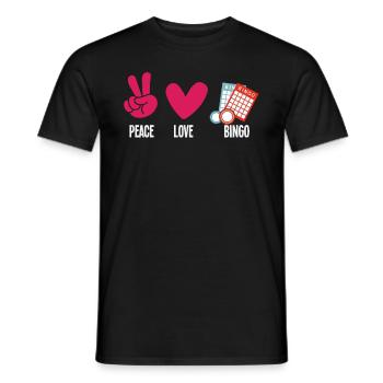 Bingo Player Peace Love Bingo - Men's T-Shirt - black - Front - AI Model Male 178 light (178cm)
