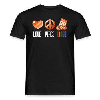 Love Peace Bingo for Bingo Players - Men's T-Shirt - black - Front - AI Model Male 178 light (178cm)