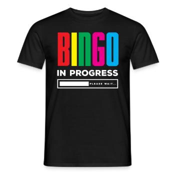 Bingo in progress Please wait Progress - Men's T-Shirt - black - Front - AI Model Male 178 light (178cm)