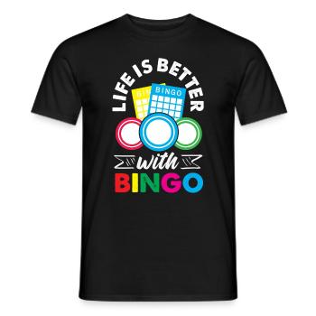 La vie est meilleure avec les cartes de bingo - T-shirt homme - noir - Devant - AI Model Male 178 light (178cm)