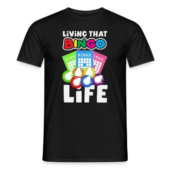 Live the Bingo Life in Style - Men's T-Shirt - black - Front - AI Model Male 178 light (178cm)