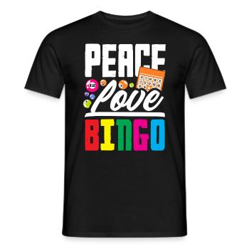 L’amour paisible pour les amateurs de bingo - T-shirt homme - noir - Devant - AI Model Male 178 light (178cm)