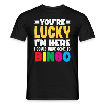 Vous avez de la chance, je suis un fan de Bingo ici - T-shirt homme - noir - Devant - AI Model Male 178 light (178cm)
