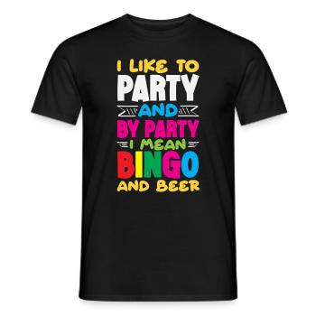 Ich Feier Und Mit Bingo Und Bier - Männer T-Shirt - Schwarz - Vorne - AI Model Male 178 light (178cm)