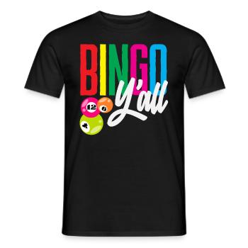 Bingo Y'all Farbenfrohes Bingo Erlebnis - Männer T-Shirt - Schwarz - Vorne - AI Model Male 178 light (178cm)