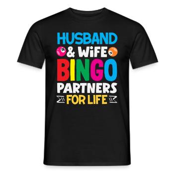 Bingo Partenaire Pour La Vie Mari Et Femme - T-shirt homme - noir - Devant - AI Model Male 178 light (178cm)