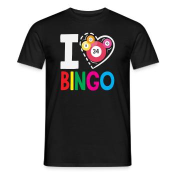 Ich Liebe Bingo Herzvolle Zahlen - Männer T-Shirt - Schwarz - Vorne - AI Model Male 178 light (178cm)