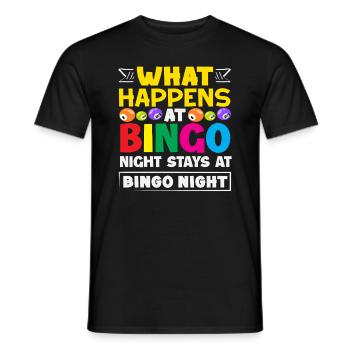 Soirée bingo : que se passe-t-il ? - T-shirt homme - noir - Devant - AI Model Male 178 light (178cm)