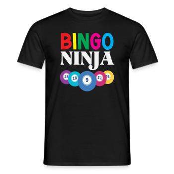 Bingo Ninja Enthusiast Mit Zahlen - Männer T-Shirt - Schwarz - Vorne - AI Model Male 178 light (178cm)