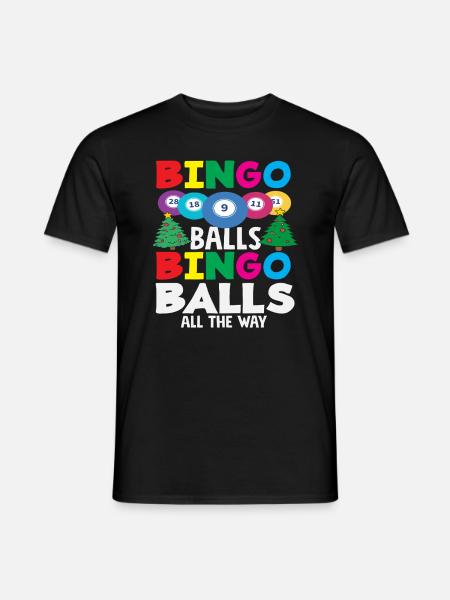 Bingo Balls Christmas Joy - Men's T-Shirt - black