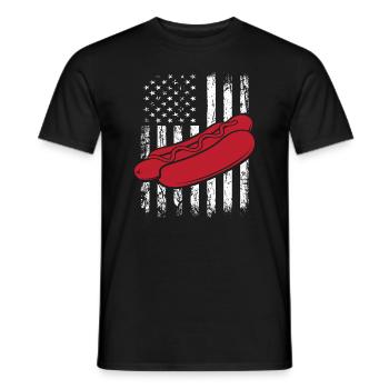 Hot Dog Lover American Scene - Men's T-Shirt - black - Front - AI Model Male 178 light (178cm)